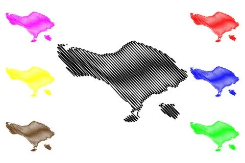 Bali map vector.... Stock Illustration