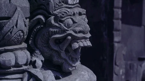 Bali Monkey Statue Stock Footage 113323262