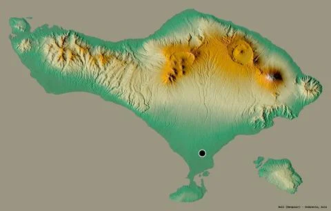 Bali, province of Indonesia, on solid. Relief Stock Illustration