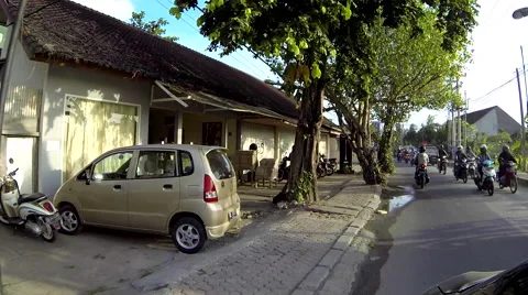 Bali Road Motorcycle View Stock Footage 50385589