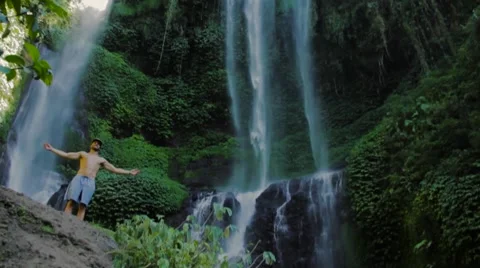 Bali Sekumpul Waterfall Stock Footage 64720706