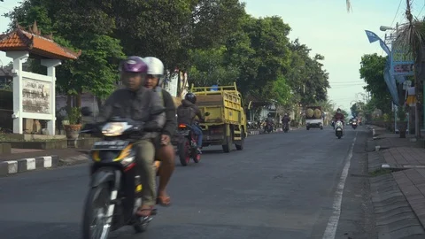 Bali street view and traffic. Busy Asian... | Stock Video | Pond5