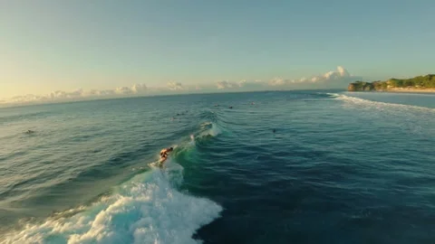 Bali surfing shot on Fpv drone with GoPro Stock-Footage 245167853