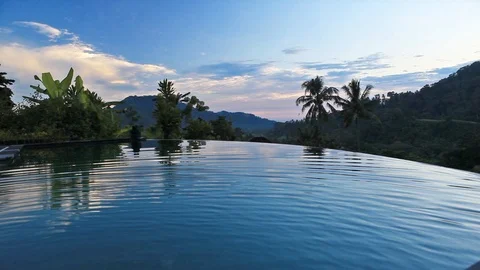 Bali - swimming pool in the tropics (loop) Stock Footage 112042838