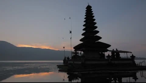 Bali temple floating Stock Footage 8846028