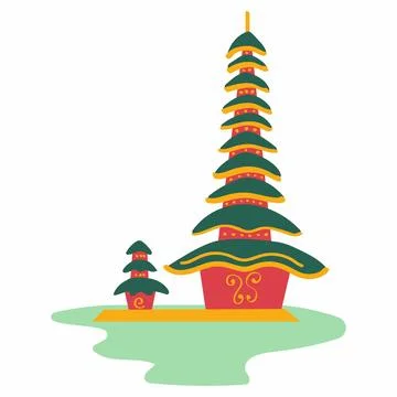 Bali temple illustration イラスト素材
