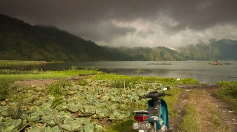 Bali Time Lapse Volcano Video stock 8549678