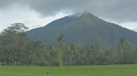 Bali Volcano Stock Footage 11852774