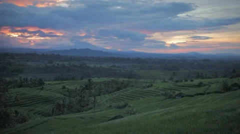 Bali Volcano sunrise Video stock 11852863