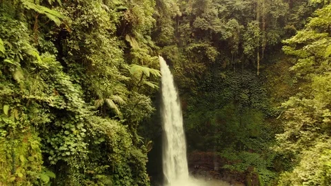 Bali waterfall drone 4k 스톡 동영상 115640422