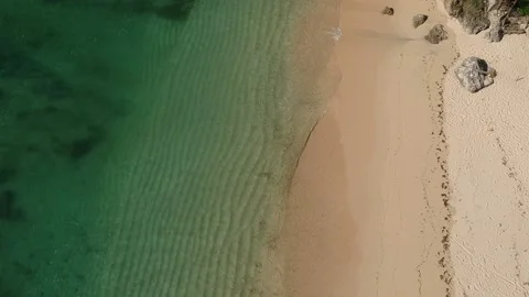 Bali White Sandy Beach Pan Shot Video stock 133107109