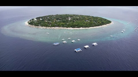 Balicasag Island, in The Philippines. Bohol, Philippines,Anamorphic footage Stock Footage 304009853