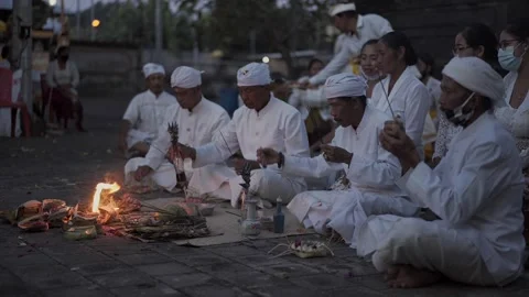 Balinese ceremony Stock Footage 148710176