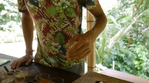 Balinese coffee tasting Stock Footage 119836621