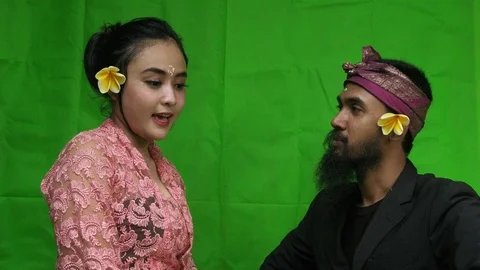 Balinese Couple Talking Stock Footage 124727388