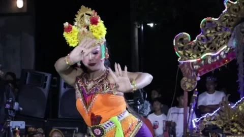 Balinese dance is characterized by elegant Stock Footage 242707174