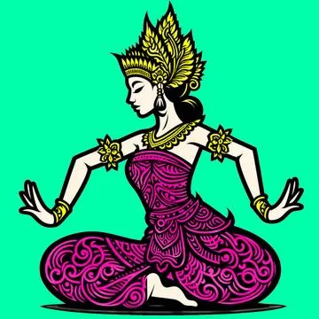 Balinese Dancer Stock Illustration