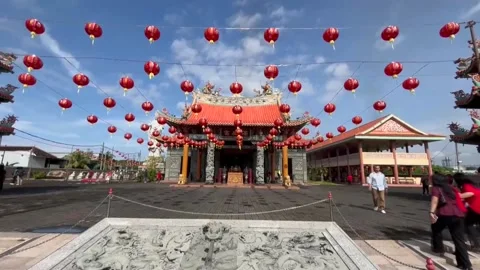 Balinese devotees welcome Year of the Fire Horse, INDONESIA, ID - 17 Feb 2026 Stock Footage 329088199