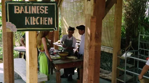 Balinese kitchen Stock Footage 57523348