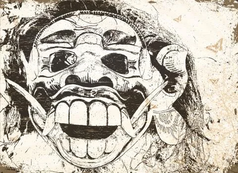 Balinese mask Stock Illustration