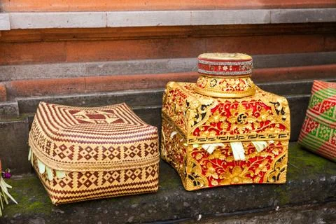 Balinese Offering Boxes Stock Photos
