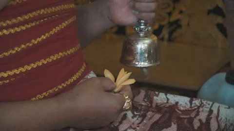 Balinese Priest's bell Stock Footage