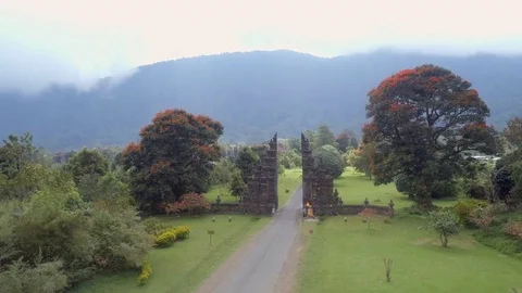 Balinese Split Gate Candi Bentar in Bali on an Early Morning Stock Footage 79830498