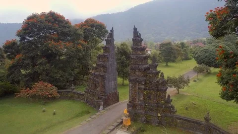 Balinese Split Gate Candi Bentar in Bali on an Early Morning Stock Footage 79831038