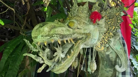 Balinese stone dragon Stock Footage 156368286