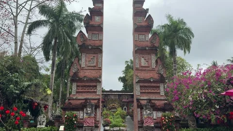 Balinese Style Candi Bentar Split Gateway in Wanning Hainan Stock Footage 331109573