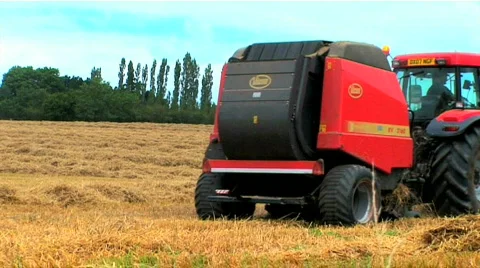 Baling the cut hay Stock Footage 157790