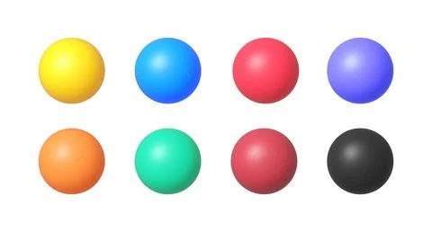 Ball 3d set in 3d style on white background. Vector isolated icon Illustrazione stock
