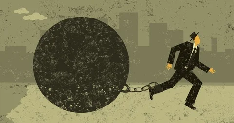 Ball and Chain Stock Footage 93555186