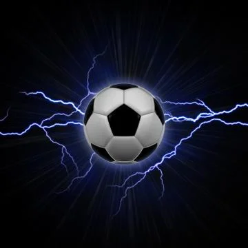 Ball and lightning Stock Illustration