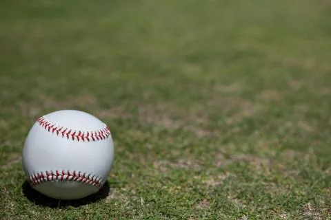 Ball on baseball field Stock Photos