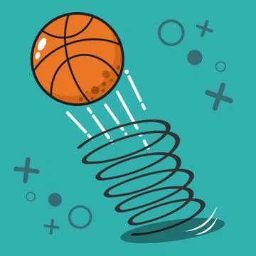 Ball of basketball with spring Stock Illustration