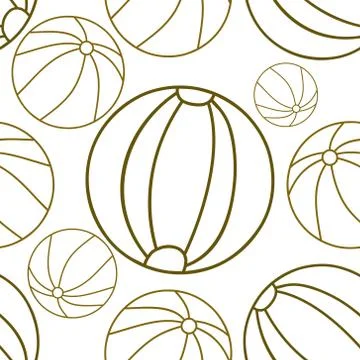 Ball Beach Pattern Seamless Design Template Vector Illustrazione stock