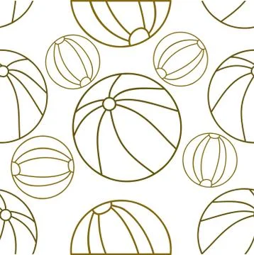 Ball Beach Pattern Seamless Design Template Vector Stock Illustration