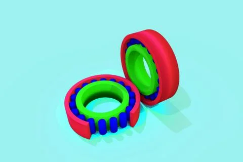 Ball bearing. 3D rendering. Stock Illustration