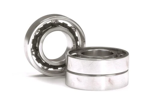 Ball bearing behind a stack of two ball bearings Stock Illustration