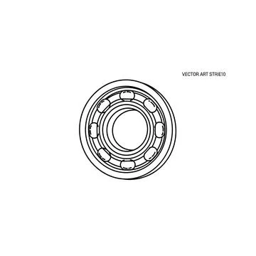 Ball bearing component, precision engineering mechanical part illustration Stock Illustration