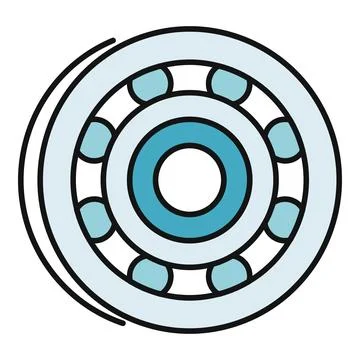 Ball bearing enabling smooth mechanical movement and rotation Stock Illustration