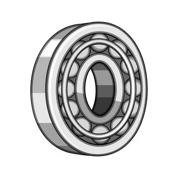 Ball bearing engineering component for friction reduction Stock Illustration