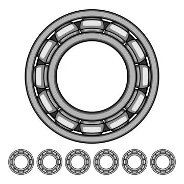Ball bearing engineering component for mechanical systems Stock Illustration