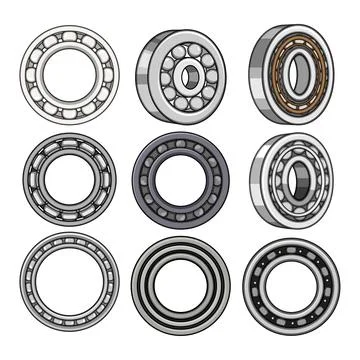 Ball bearing engineering components for industrial machinery Stock Illustration