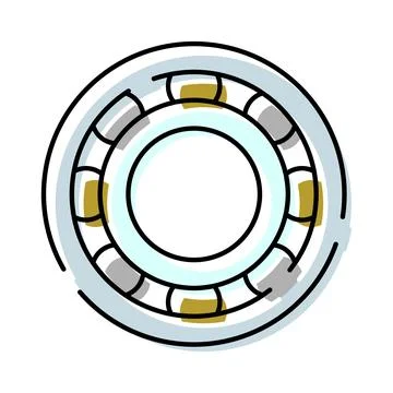 Ball bearing engineering mechanical component for industrial machinery Stock Illustration
