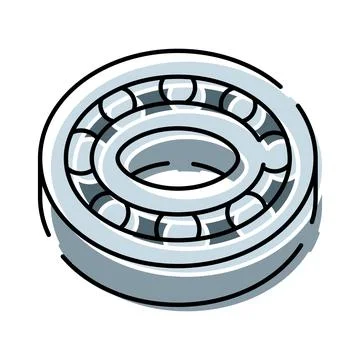 Ball bearing engineering mechanical part for machinery rotation Stock Illustration