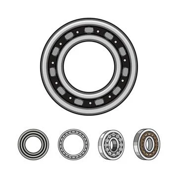 Ball bearing engineering part creating smooth rotation Stock Illustration
