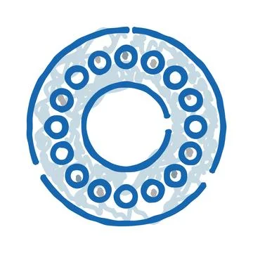 Ball bearing engineering part creating smooth rotation Stock Illustration