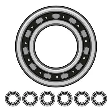 Ball bearing engineering part for mechanical rotating movement Stock Illustration